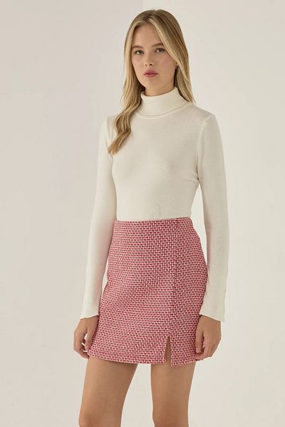 Hiccup Slit Straight Mini Skirt
