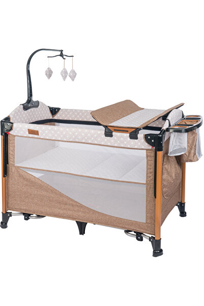 Mamma Luxury Alüminyum Anne Yanı Organizerli Dönenceli Park Yatak Beşik 70 x ...