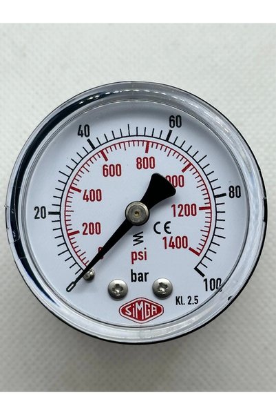 BH Q 52 - 0 - 100 BAR 1/4 ARKA ÇIKIŞLI KURU TİP MANOMETRE
