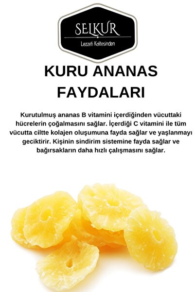 SELKUR Kuru Ananas 200GR 1. KALİTE