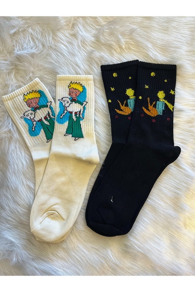 fethi mekik Little Prince Themed 2 Pairs of Lover Socks