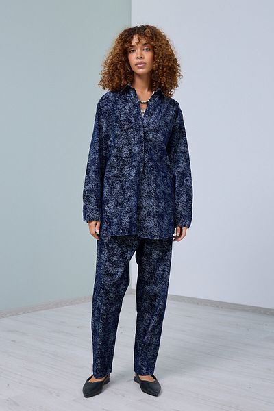 MİA NOURA Women's Denim Fabric Scarf Velvet Looking Shirt Pant Set