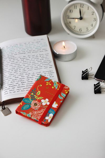 Nova Crafts Red Floral and Gilt Micro Notebook