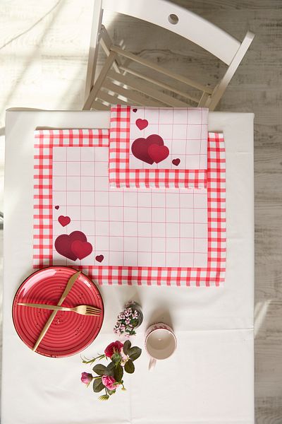 AYSHOME Set de servicii american Ays Home din 2 piese Red Heart