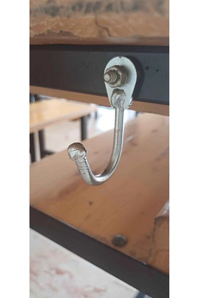 mintikbirler 10 Pieces of Plastic-Free School Bag - Rack Student Hanger with Wall Rack and Iron Hanger