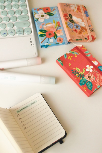 Nova Crafts Red Floral and Gilt Micro Notebook