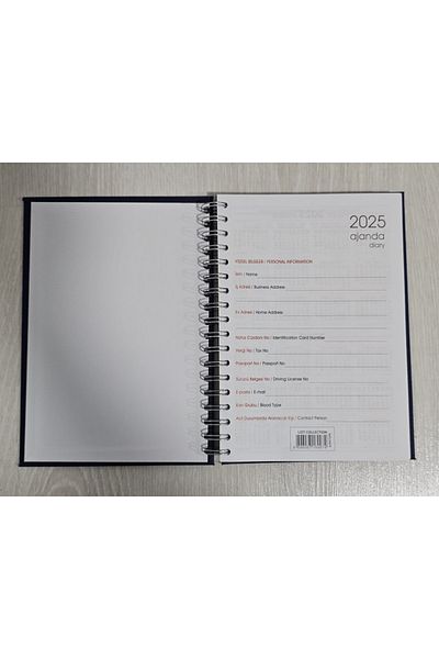 lizy collection Liz Agenda - Термо кожена тапицерия с райета и спирала 17x24, модел 2025 г.