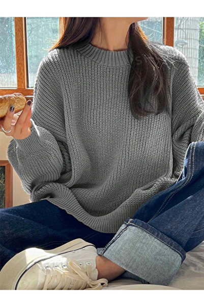 YUGA KNİTTİNG Πλεκτό γυναικείο πουλόβερ Selanik Oversize