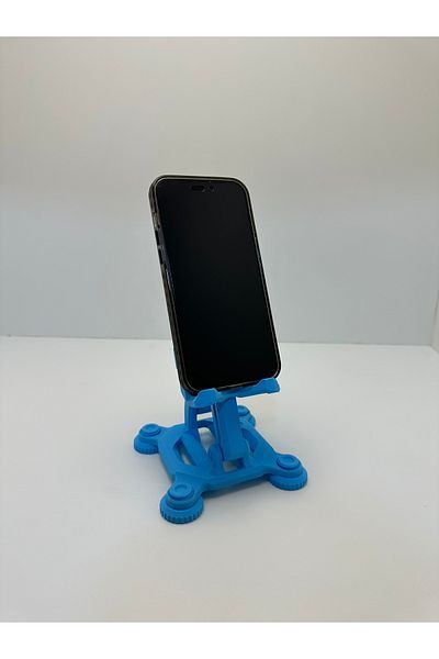 Butik Suport pentru telefon și tabletă cu aspect mecanic de imprimare 3D de culoare albastră