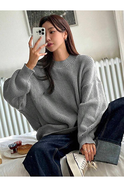 YUGA KNİTTİNG Πλεκτό γυναικείο πουλόβερ Selanik Oversize