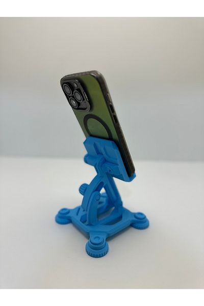 Butik Suport pentru telefon și tabletă cu aspect mecanic de imprimare 3D de culoare albastră