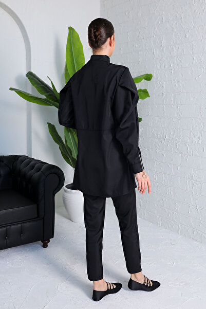 Melike Tatar BLACK Zipper Detailed Suit 32-2038