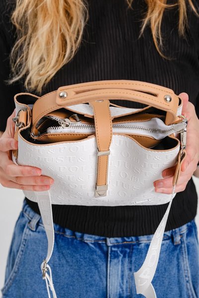 Just Polo حقيبة يد وكتف نسائية بسحاب متعدد الأقسام