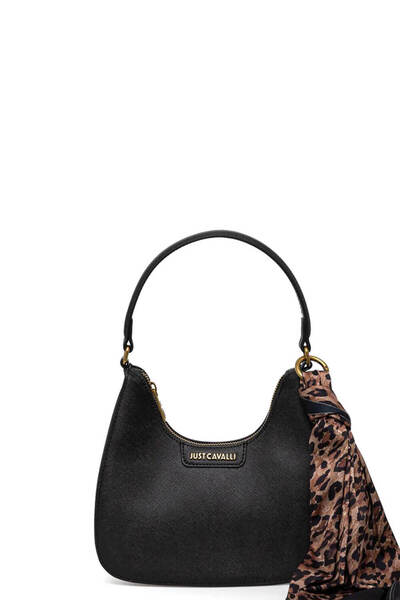 Just Cavalli Black Short Strap Shoulder Bag with Gold Brand Logo - 77Ra4Bi4Zs766-899