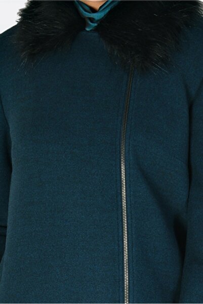 Alvina Пальто 9794 - З хутряним коміром і блискавкою
