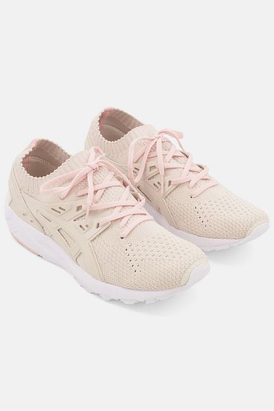 Asics Women Lace Up Closed Toe Sport Shoes, Beige