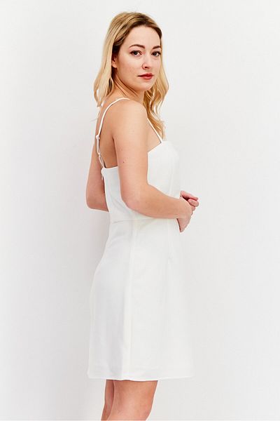 French Connection Women Solid Casual Mini Dress, White