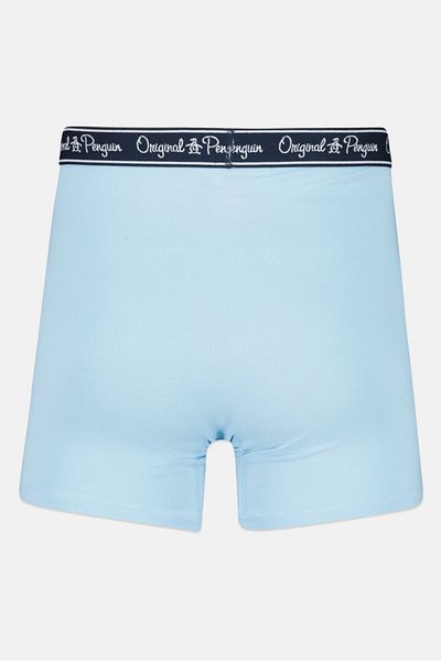 Original Penguin بوكسر رجالي مكون من 3 قطع مطبوع بالكامل، أحمر