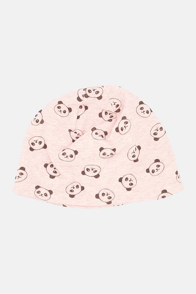 Reserved Toddlers Girl Allover Print Beanie, Pink Combo
