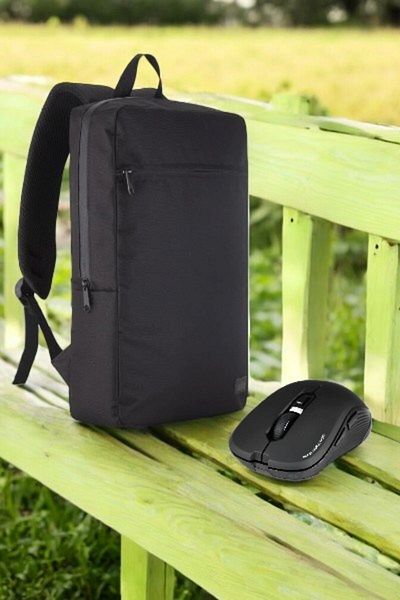 Classone Mila Pr-Ek100 15.6' Waterproof Fabric - Zippered Notebook Backpack + Wireless Mouse