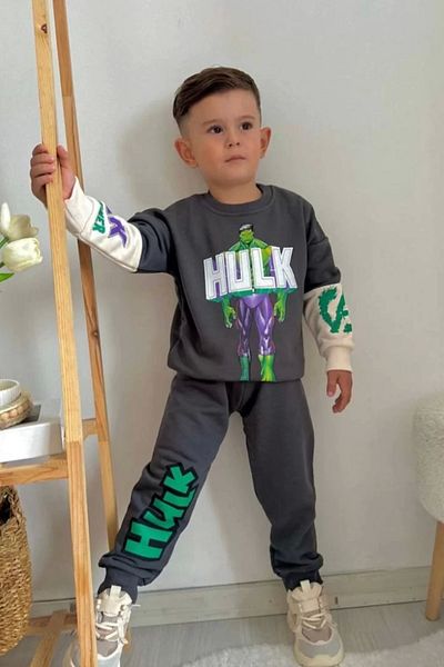 Kidmark Çocuk Modası Hulk Printed Boy's Set - Top and Bottom Set
