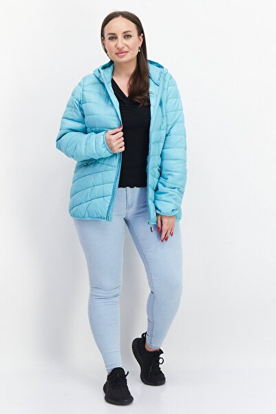 Trespass Women Brand Logo Quilted Jacket, Aqua Blue