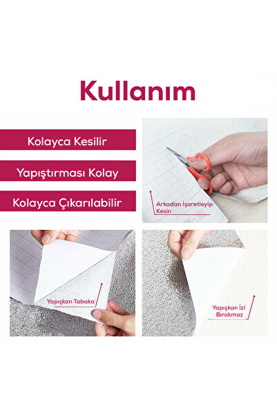 ALFAGİFT 5mtx60cm Kabartma Desenli Kendinden Yapışkanlı Folyo- Mutfak, Banyo, Tezgah, Duvar Kâğıdı