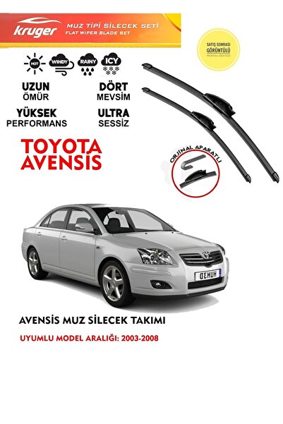 KRUGER Avensis Cam Muz Silecek Takımı 1.6 2.0 Motor Araca Özel Aparat 2003-20...