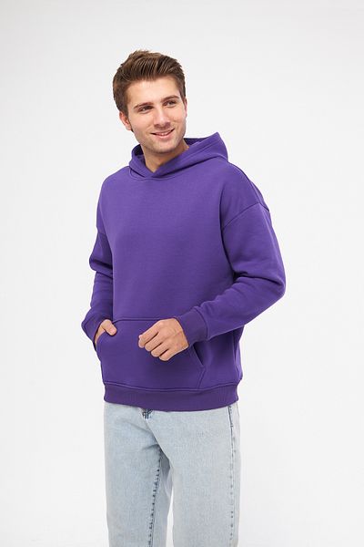 Moda Işık Hanorac de bază cu glugă unisex violet - 100% bumbac