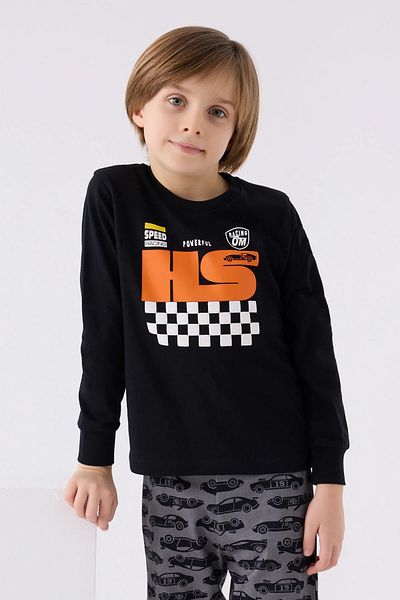 Rolypoly Costum de pijama negru cu maneca lunga pentru baietel