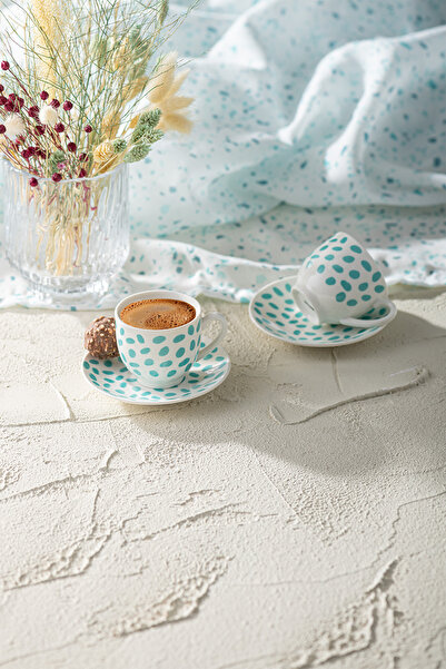 Emsan Eugeine New Bone 2 - 90 ml Green Personality Coffee Cup Set