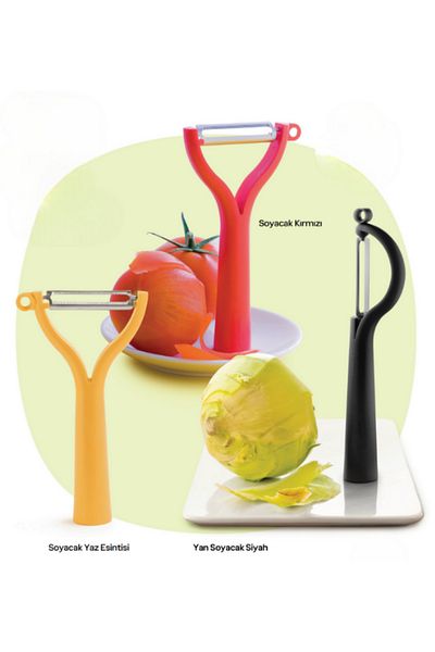 Tupperware 3-Piece Peeler Set - Black, Red and Yellow