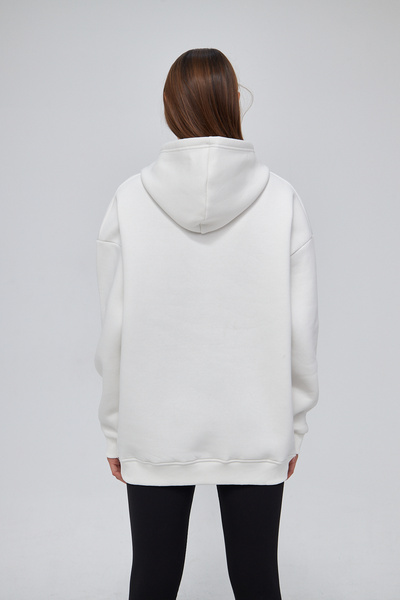 Moda Işık Екру унісекс базова толстовка з капюшоном - 100% бавовна