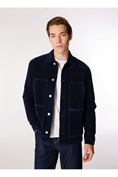 Jeep Lacivert Erkek Gömlek Relaxed Düz Gömlek Ceket J4WM-GML7299 Beden: XL