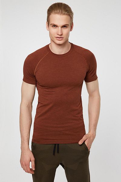 Jerf Μπλουζάκι Binic Brown Regular Fit Melange
