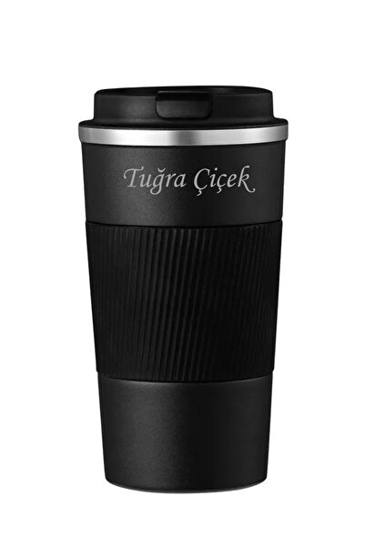 tusah 304 Pazlanmaz Çelik 500 Ml Kaydırmaz Lastikli Termos Bardak Mug Isme Özel