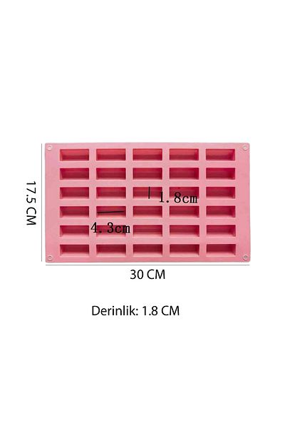 TT Tahtakale Toptancıları 30 Piece Silicone Cake - Chocolate Oval Rectangular, Ice and Bar Soap Mold