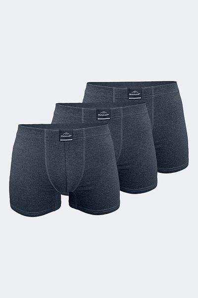 Malabadi Ανδρικό Anthracite 3-Pece Cotton Elastane Boxer 3m074