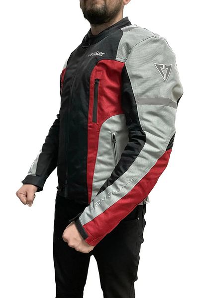 VENOM Air Racing Light Gray Black Red Motorcycle Coat