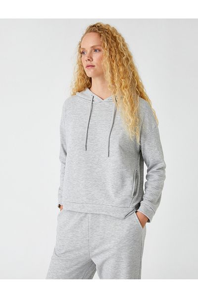 Koton Hooded Sweatshirt with Side Pocket