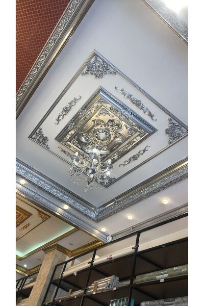 Dekonil Gümüş Duvar Çıtası Köşe Motifi 41*26 Cm (1 Adet)