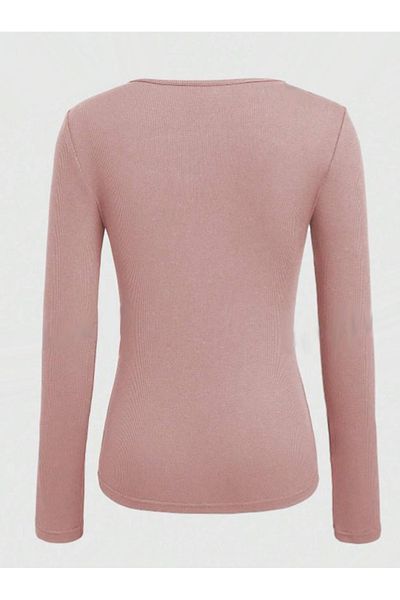 AŞAR MODA TEKSTİL Μαύρη πλεκτή μπλούζα με κορδόνι - Λεπτομέρεια αποκοπής