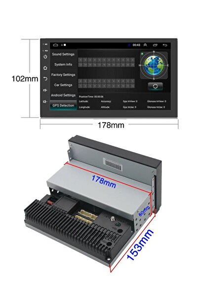 Painner P-7003 7inç Android 2gb Ram 32gb Hafıza Tek Din Carplay Multimedya Oto Teyp Wi-fi Park Kamera
