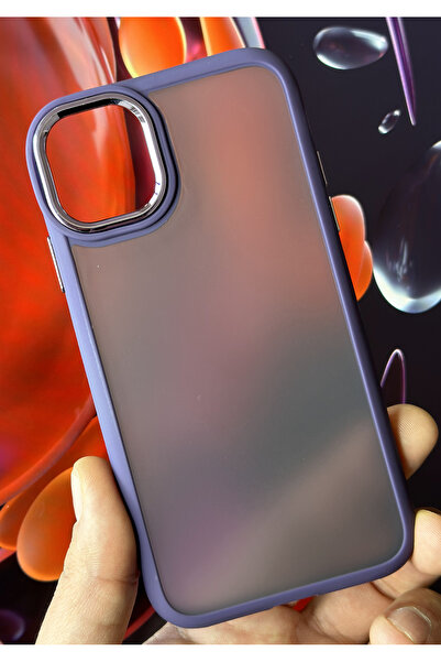 Fibaks Apple Iphone 11 Uyumlu Kılıf Metal Çerçeve Hassas Butonlu Renkli Buzlu Şeffaf Transparan Kapak