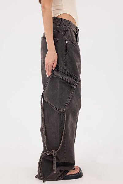 Addax Φαρδύ τζιν παντελόνι Cargo - PN5276-PNL