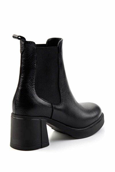 Bambi Siyah Hakiki Deri Kadın Bot & Bootie K02274320503