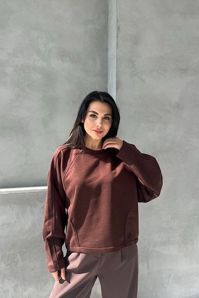 Seda Yalçın Atelier Brown Oversize Stitching Detail Sweatshirt