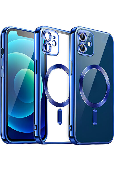 Fibaks Apple Iphone 11 Uyumlu Kılıf Kamera Lens Korumalı Magsafe Şarj Kilifi Şeffaf Renkli Yumuşak Kapak