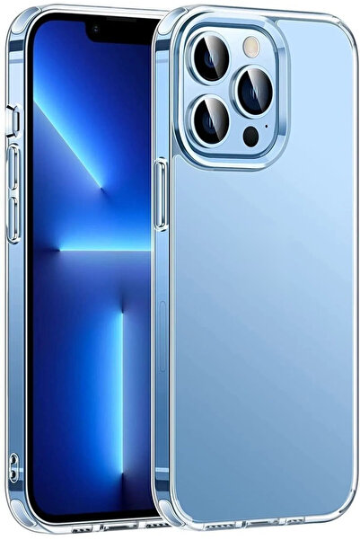 Fibaks Apple Iphone 13 Pro Uyumlu Kılıf Şeffaf Renksiz Esnek Silikon Kapak