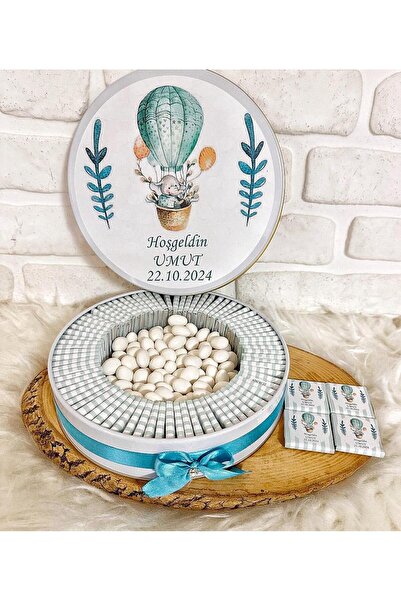 Angel Gift Chocolate 100 Adet 200 Gr Draje İsme Özel Uçan Balon Temalı Erkek ...